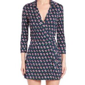 Diane von Furstenberg DVF Celeste wrap romper Zen Flora Midnight size 2
